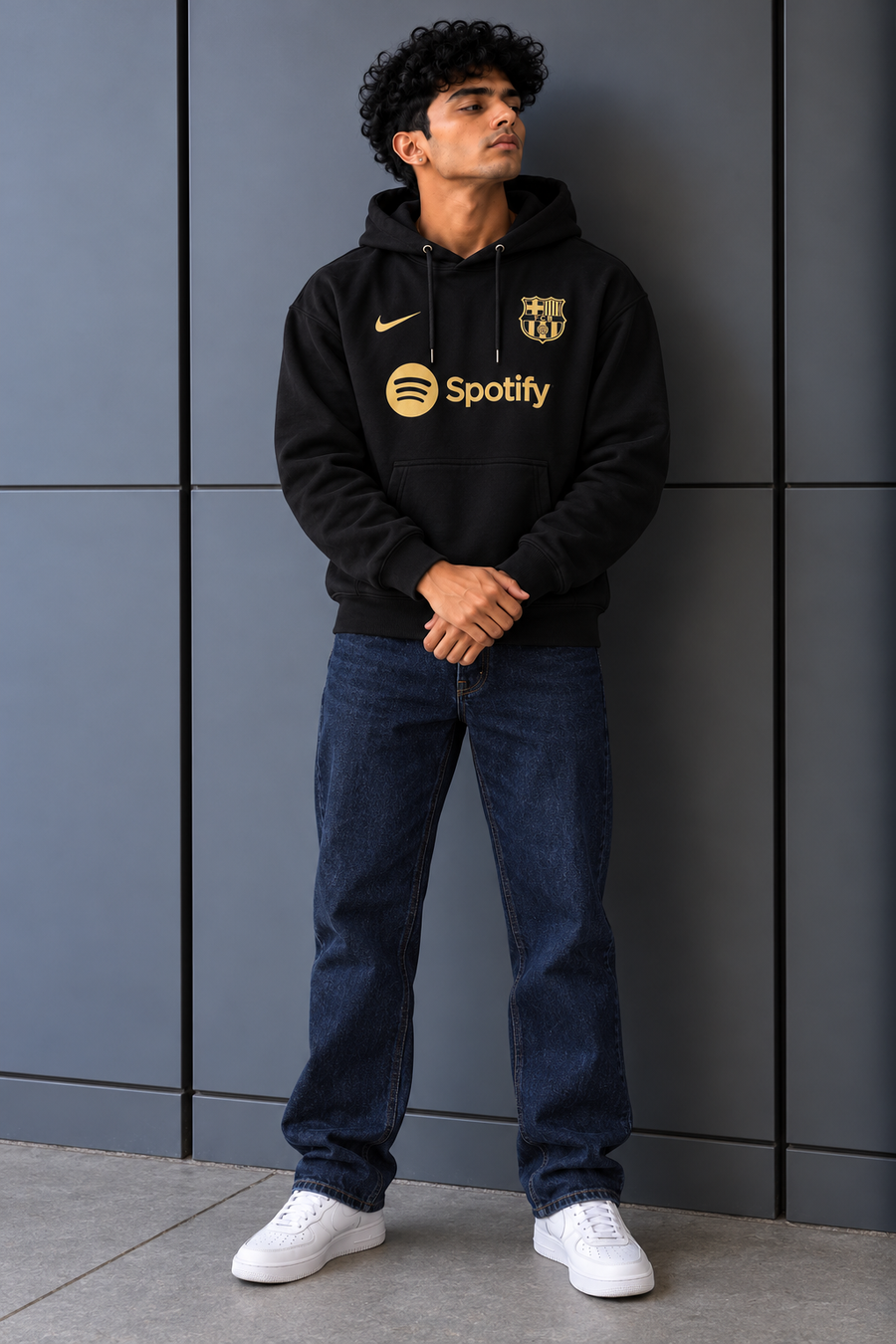 Barcelona Gold Crest Pullover Hoodie