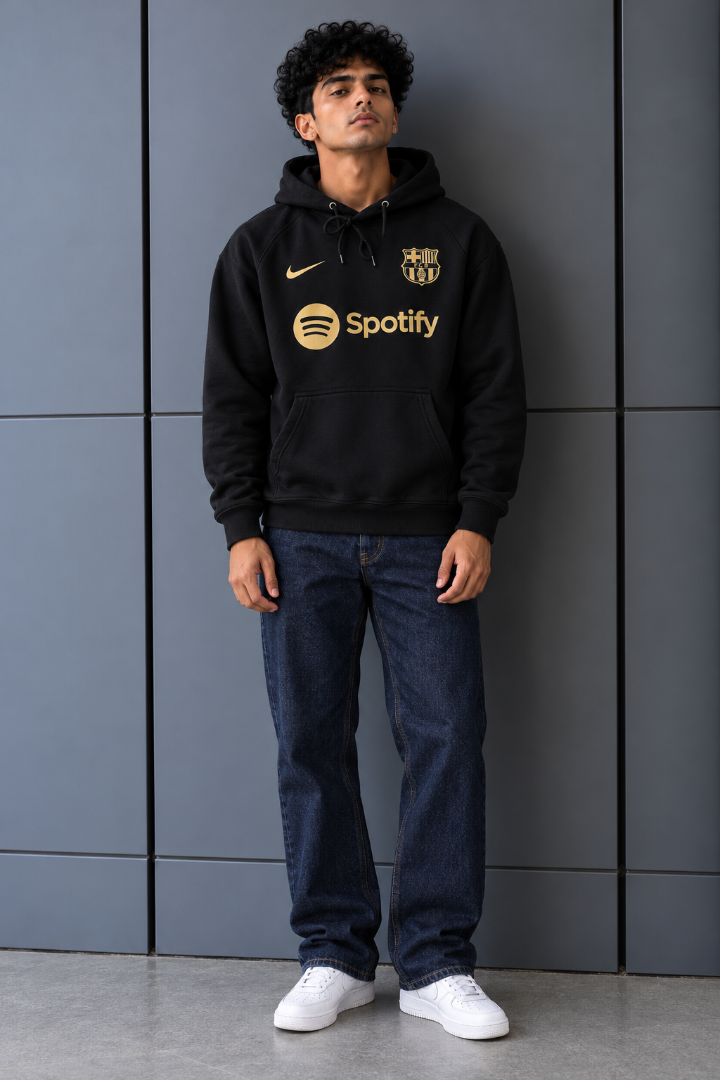 Barcelona Gold Crest Pullover Hoodie